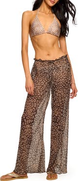 Ramy Brook Alayna Leopard Print Cover-Up Pants