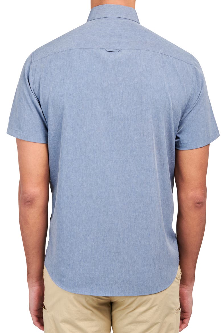 Slim Fit Solid 4-Way Stretch Performance Shirt, Alternate, color, BLUE HEATHER