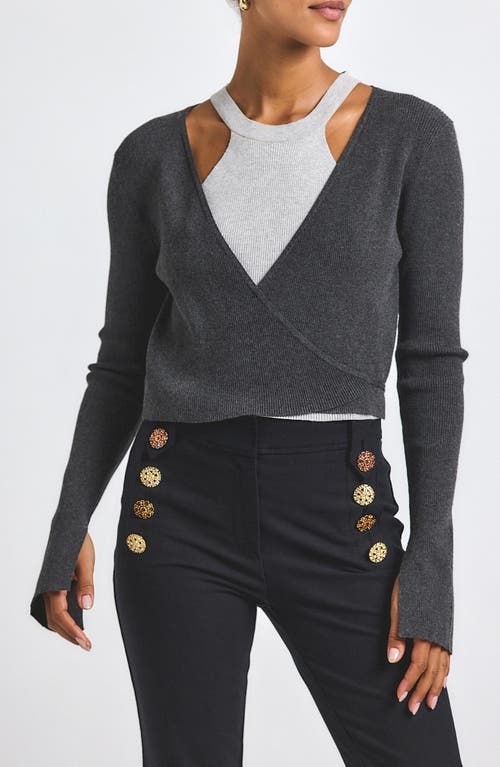 Derek Lam 10 Crosby Maren Wrap Cardigan In Gray