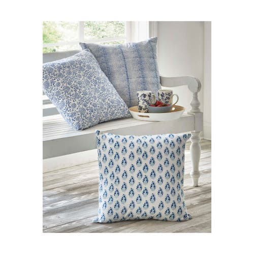 Tag Blue Irregular Dot Block Cotton Throw Pillow Removable Insert In Blue
