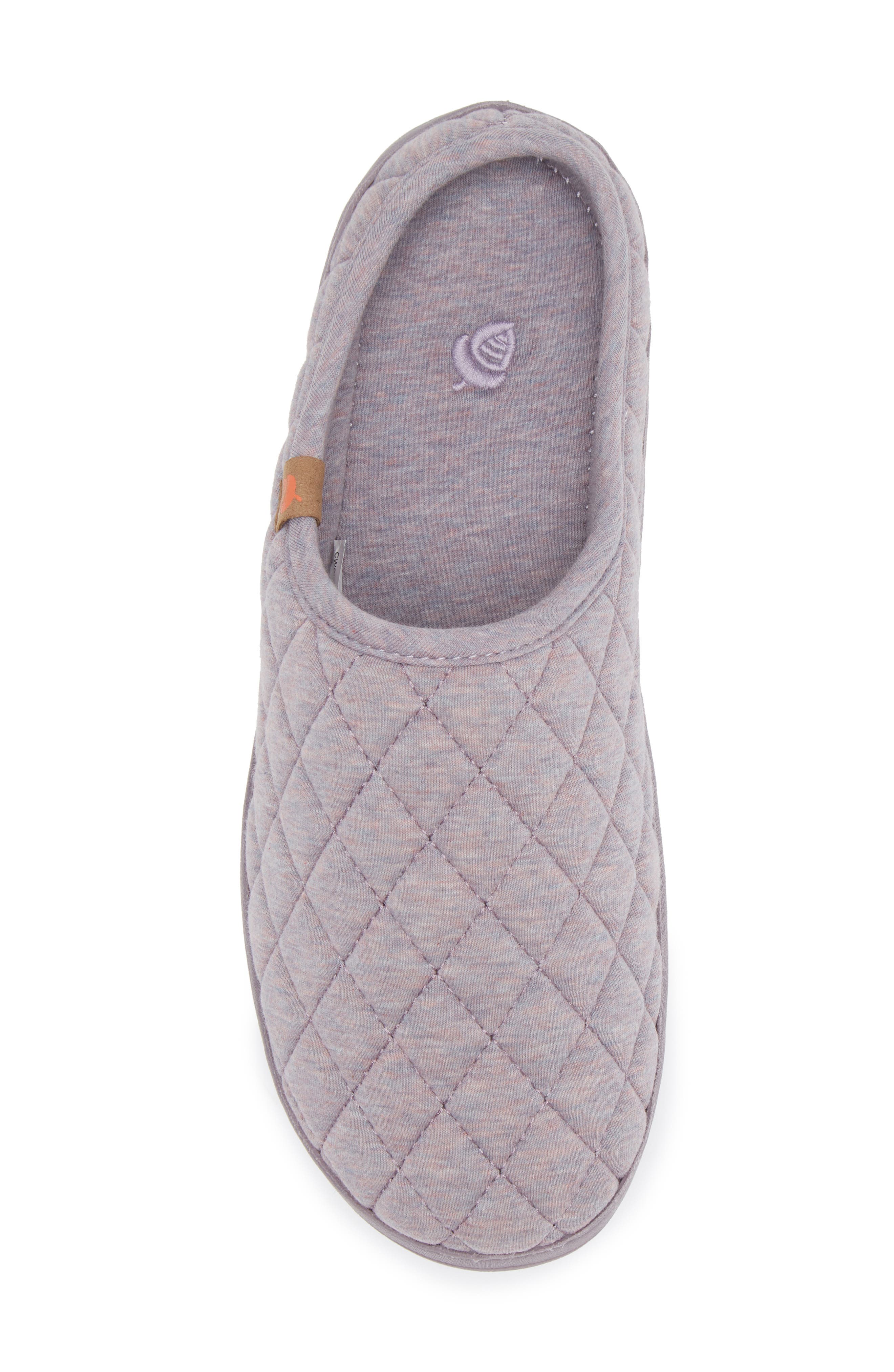 Acorn Lupine Quilted Hoodback Slipper, Alternate, color, Purple