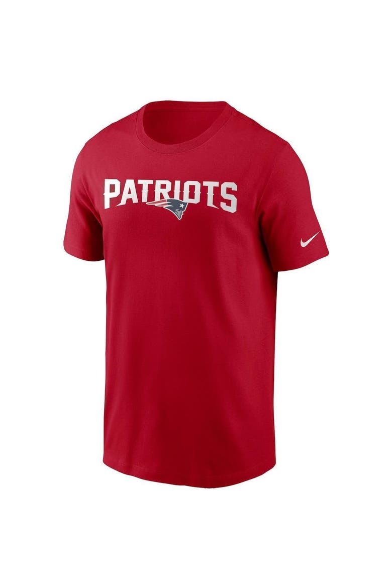 Men's Nike Red New England Patriots Team Wordmark T-Shirt, Alternate, color, RED