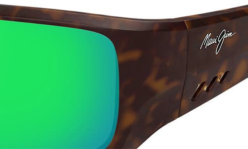 Maui Jim Keha 63mm Oversize Polarized Rectangular Sunglasses In Brown/mauigreen
