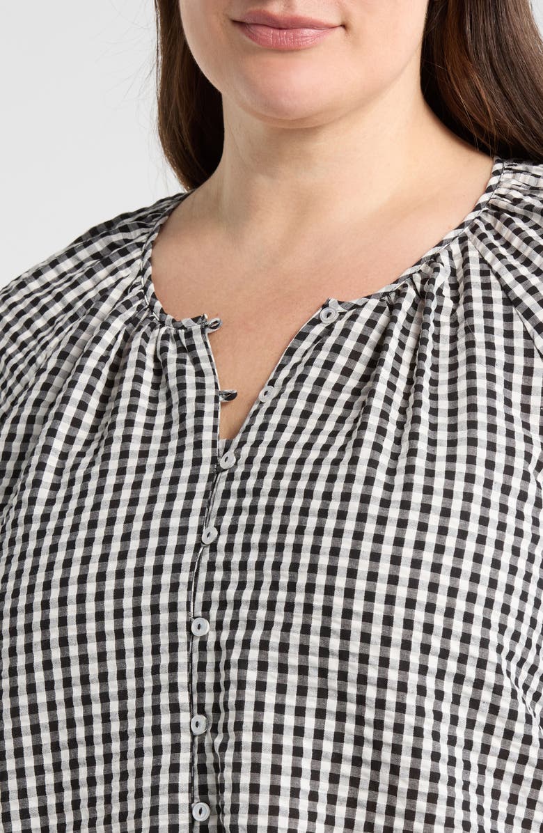 Sanctuary Perfect Gingham Button-Up Shirt, Alternate, color, Black