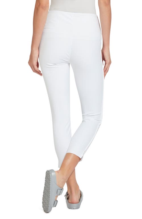 Lyssé Poppy Embroidered Crop Demin Legging In White In White