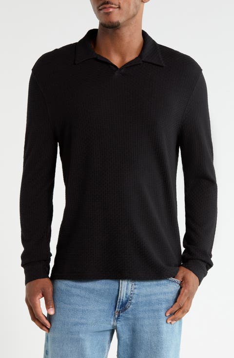 Zack Basket Stitch Long Sleeve Polo