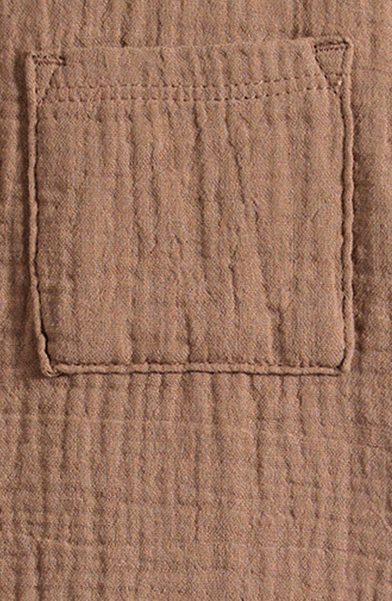 Little Planet Organic Cotton Gauze Shirt & Shorts Set, Alternate, color, Brown