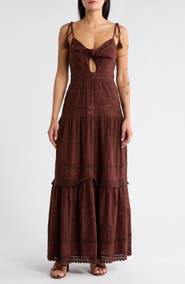 Alice + Olivia Minka Floral Embroidered Cutout Cotton & Linen Maxi Dress