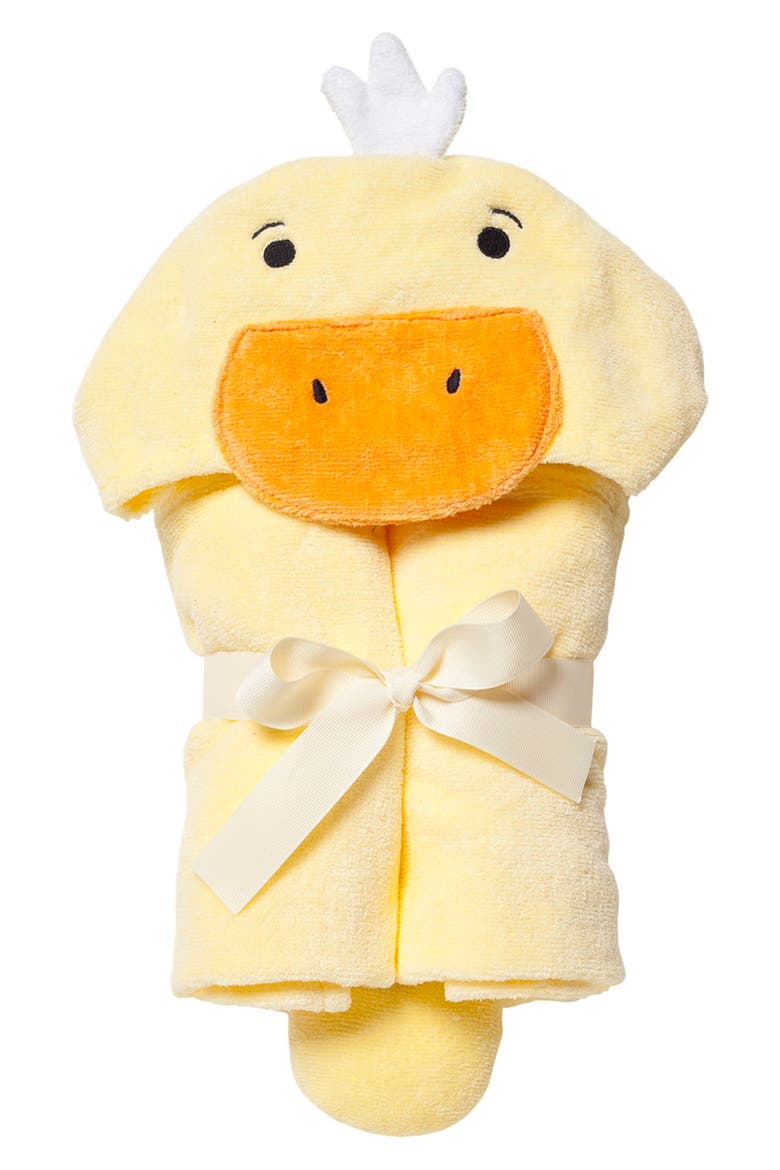 Terry Velour Hooded Duck Towel, Main, color, DUCK