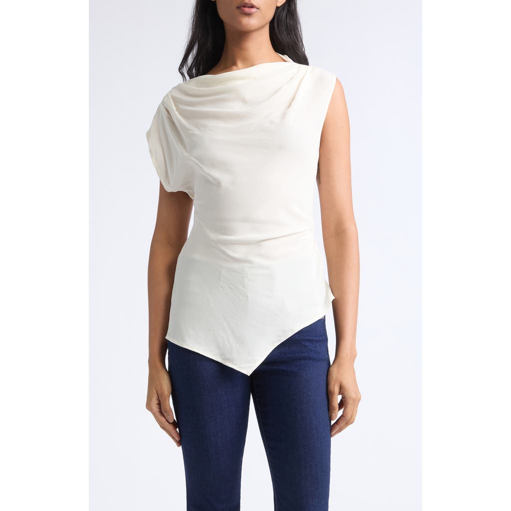 Veronica Beard Yvonne Pleat Top in Dove at Nordstrom, Size 16