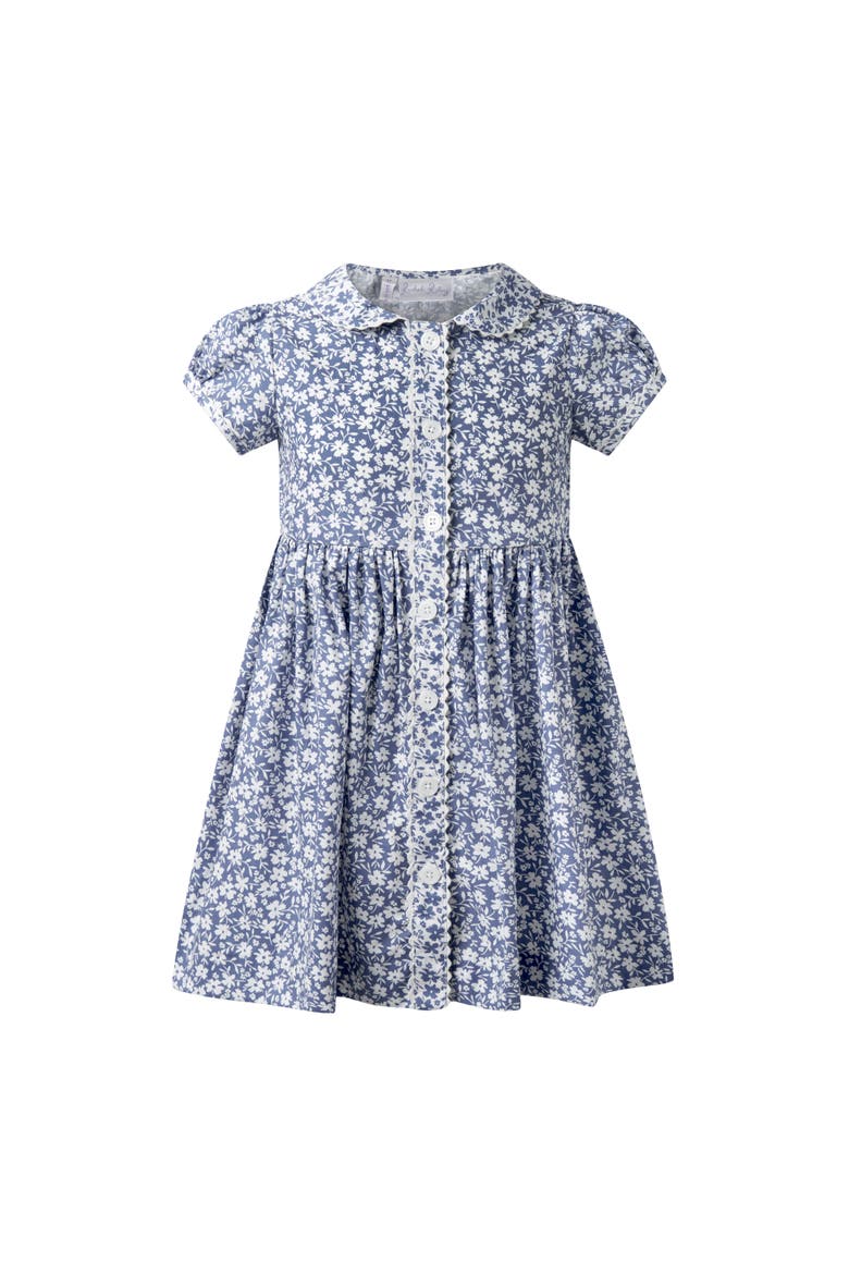 Floral Button-Front Dress, Main, color, Blue