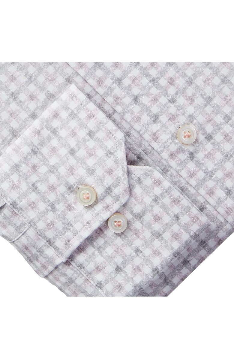 Emanuel Berg 4Flex Stretch Modern Fit Check Knit Dress Shirt, Alternate, color, Light Pastel Pink
