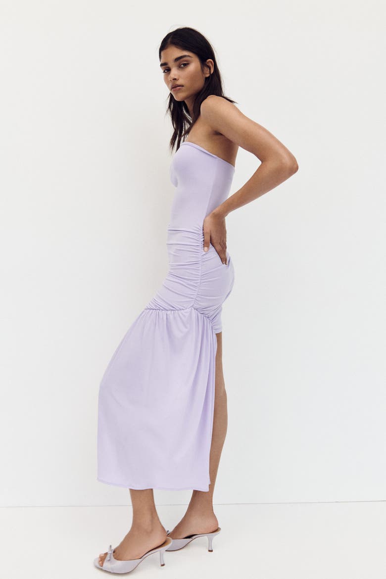 Draped-panel Bandeau Dress, Alternate, color, Light purple