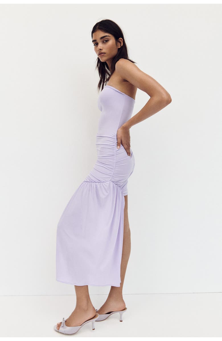 H&M Draped-panel Bandeau Dress, Alternate, color, Light Purple