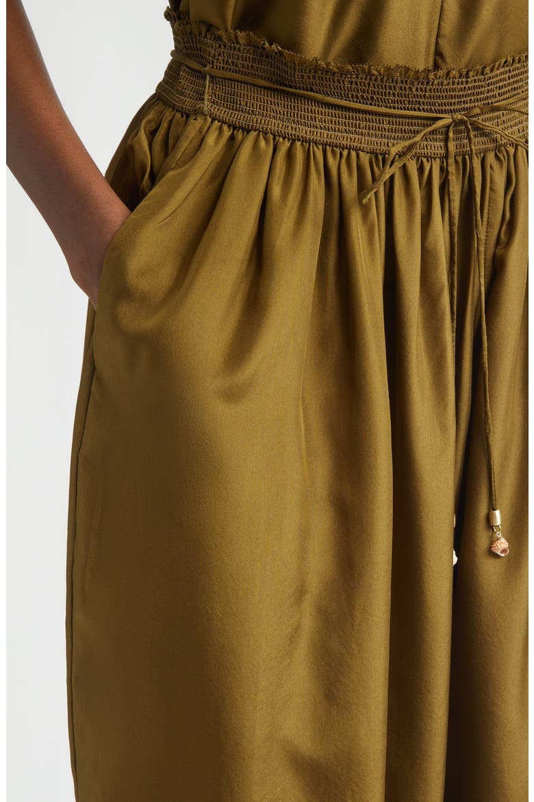 Mahon Silk Harem Pants, Alternate, color, OLIVE
