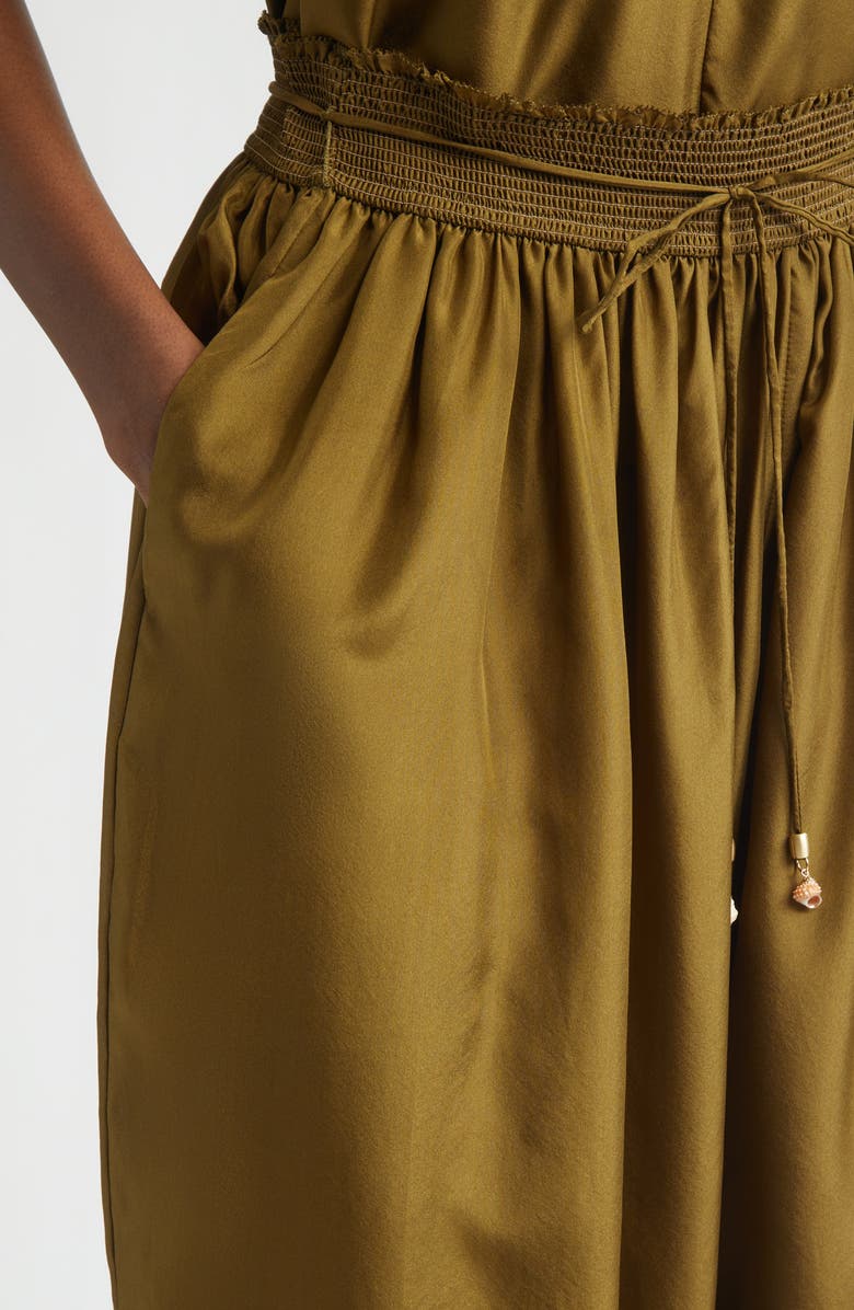 Zimmermann Mahon Silk Harem Pants, Alternate, color, Olive
