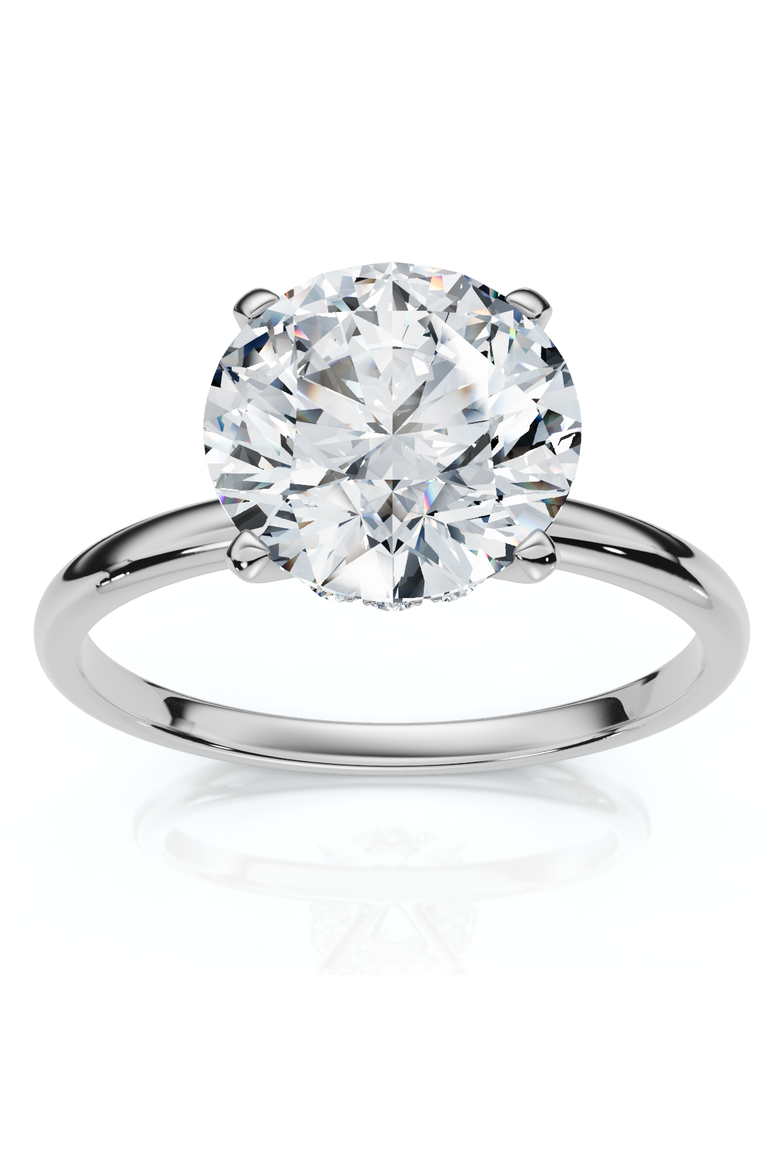 Certified 1Ct Hidden Halo Diamond Engagement Ring 14k Gold Lab Grown, Alternate, color, 14k White Gold