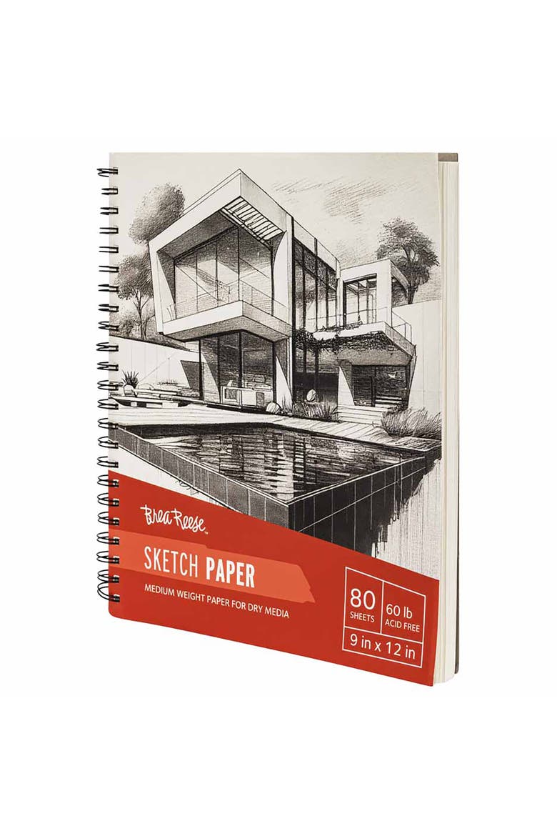 Sketch Paper Pad Spiralbound 80 Sheets 9X12" 60 Lb, Alternate, color, Multicolored