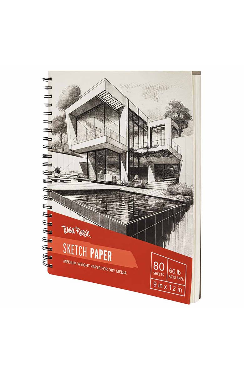 Brea Reese Sketch Paper Pad Spiralbound 80 Sheets 9X12" 60 Lb, Alternate, color, Multicolored