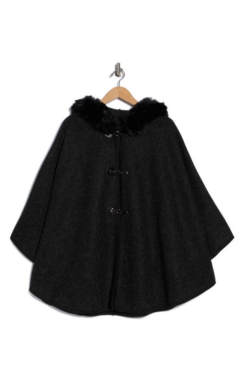 Nanette Lepore Hooded Faux Fur Ruana In Black
