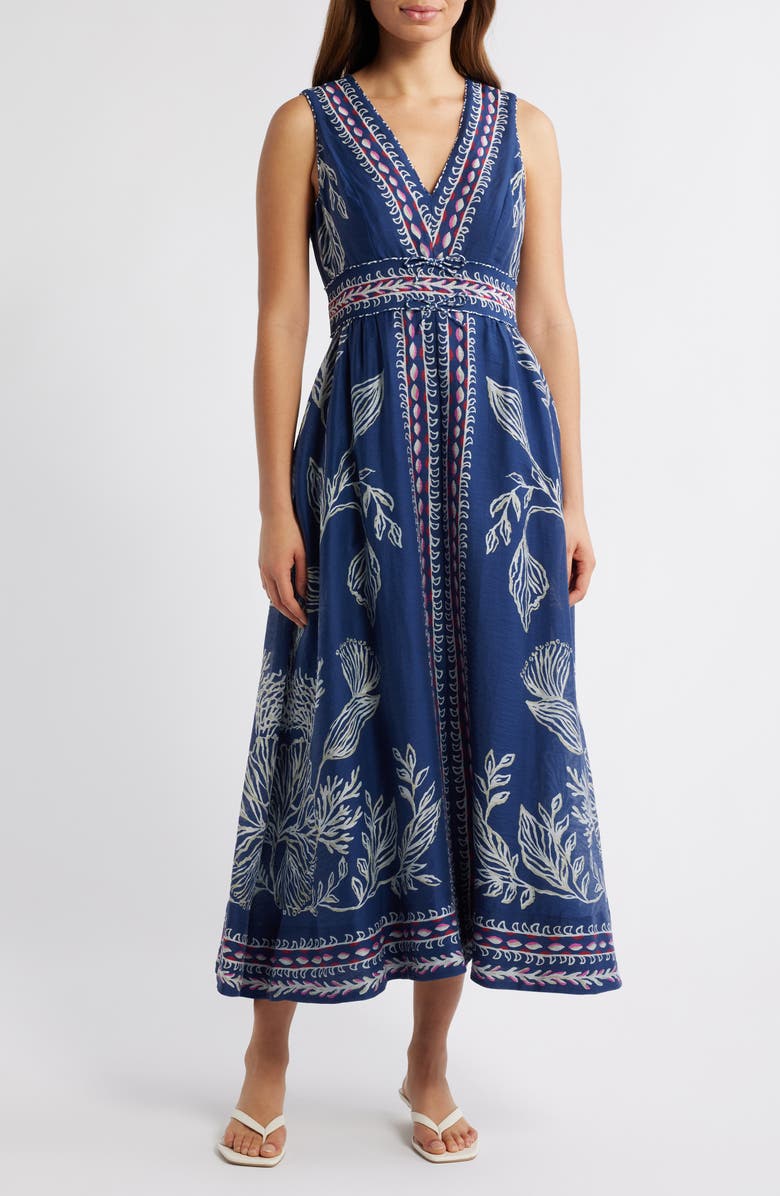 Lilly Pulitzer<sup>®</sup> Daniella Midi Dress, Main, color, Low Tide Navy