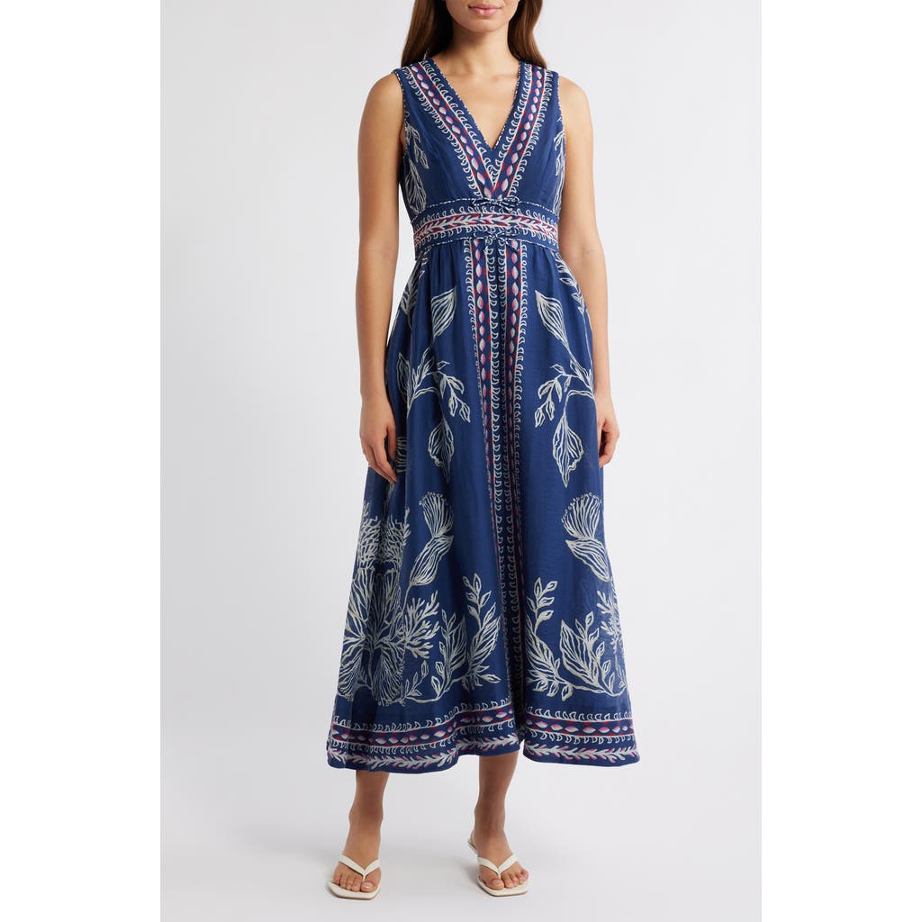 Lilly Pulitzer Daniella Midi Dress In Low Tide Navy