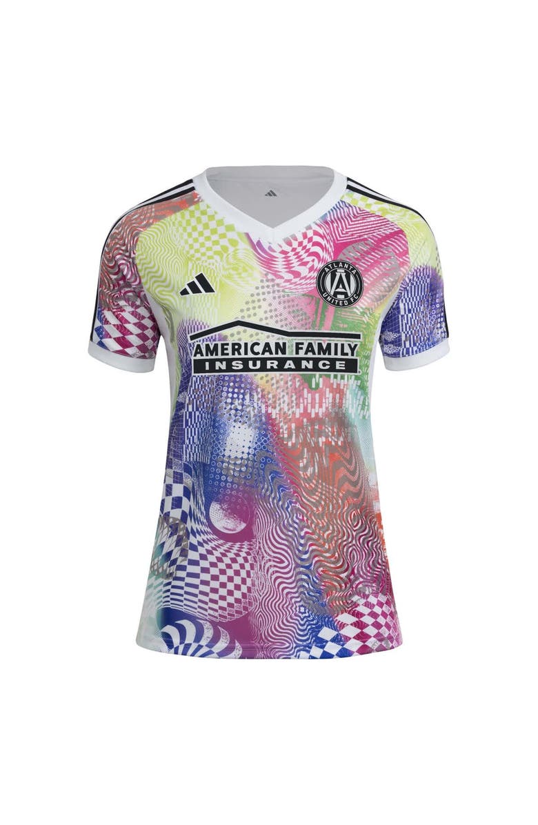 adidas Women's adidas White Atlanta United FC 2025 Pride Pre-Match Top, Alternate, color, 