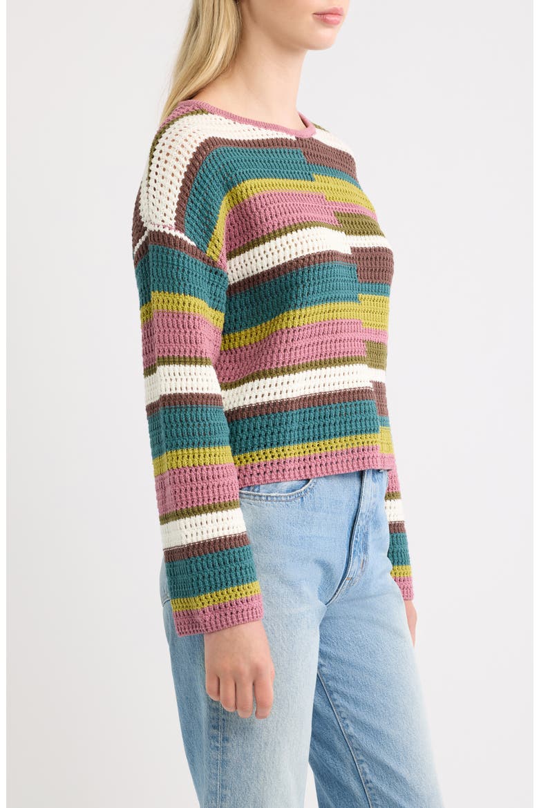 Mix Stripe Pullover, Alternate, color, GREEN