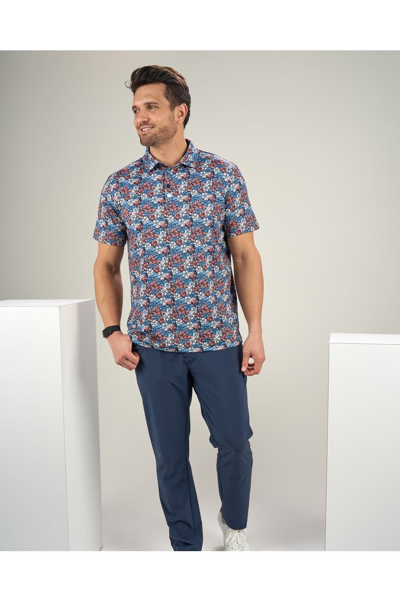 Flower Power Polo, Main, color, Moody Blue