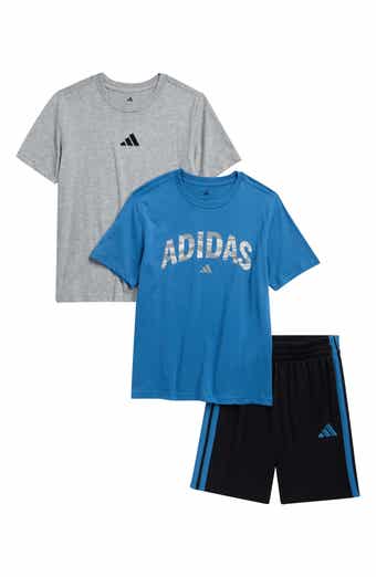 adidas Kids' 3-Pack Assorted Graphic T-Shirts & Shorts Set