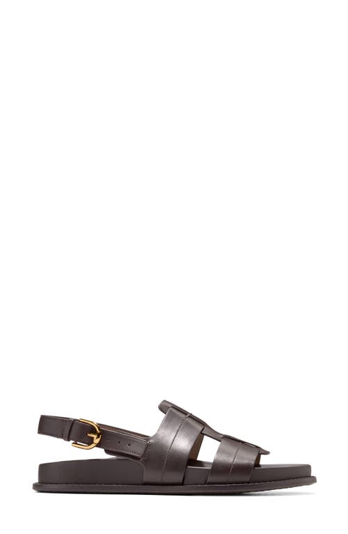 Cole Haan Marlee Slingback Fisherman Sandal In Dark Chocolate Leather