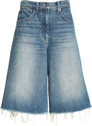 Nili Lotan Alona Frayed Denim Bermuda Shorts