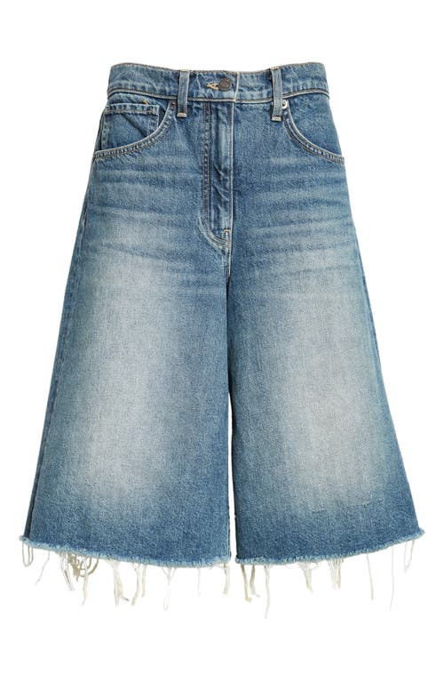 Nili Lotan Alona Frayed Denim Bermuda Shorts In Simon Wash