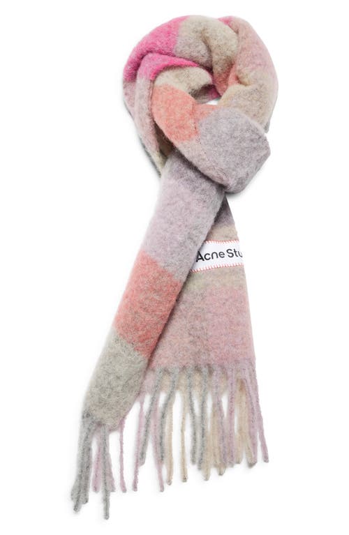 Acne Studios Vally Plaid Alpaca, Wool & Mohair Blend Scarf In Multi