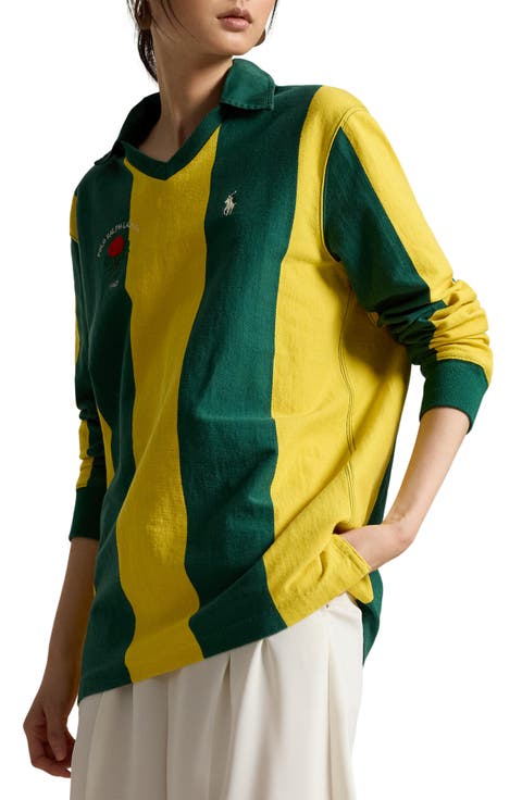 Oversized Long Sleeve Cotton Rugby Shirt