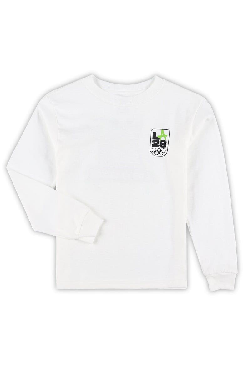 Preschool White LA28 Summer Olympics Long Sleeve T-Shirt, Alternate, color, White