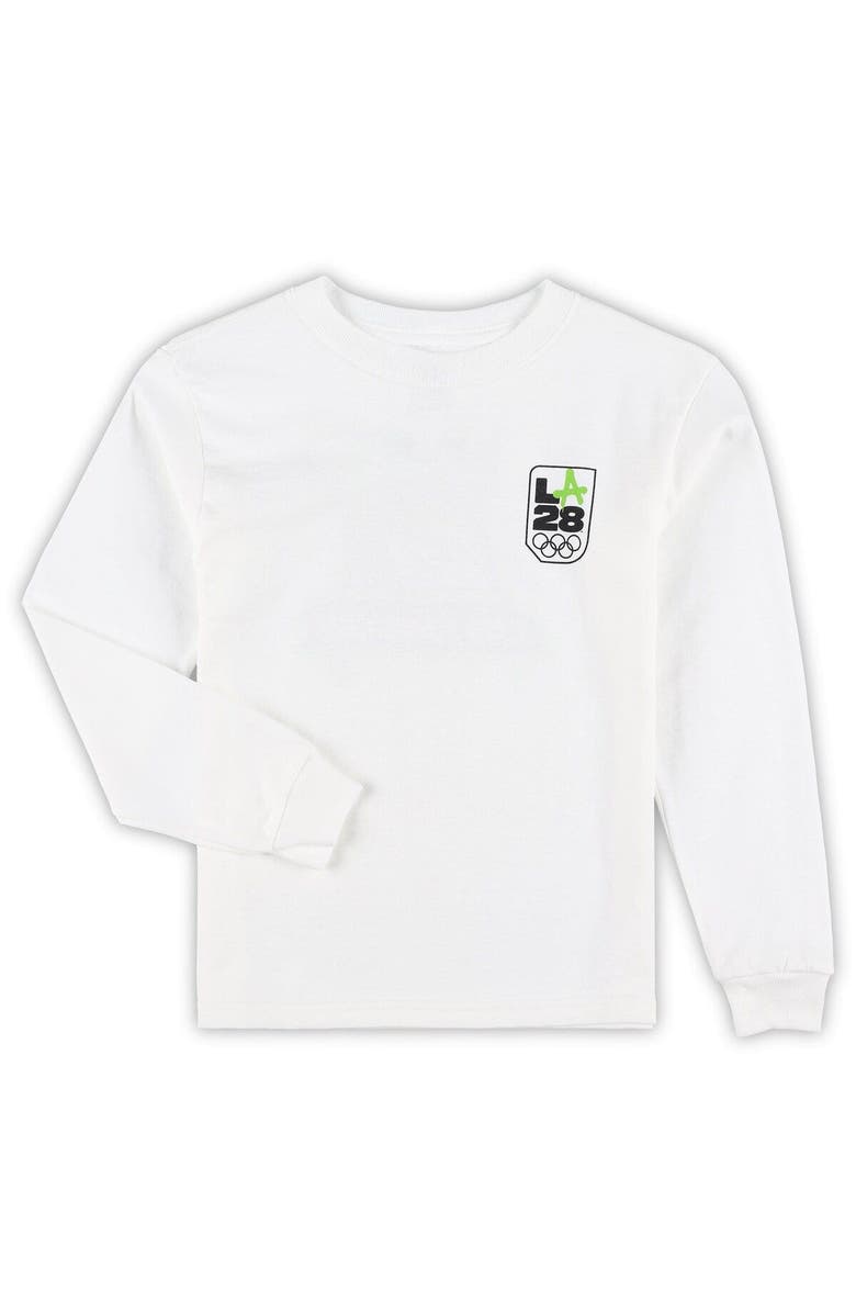 Outerstuff Preschool White LA28 Summer Olympics Long Sleeve T-Shirt, Alternate, color, White
