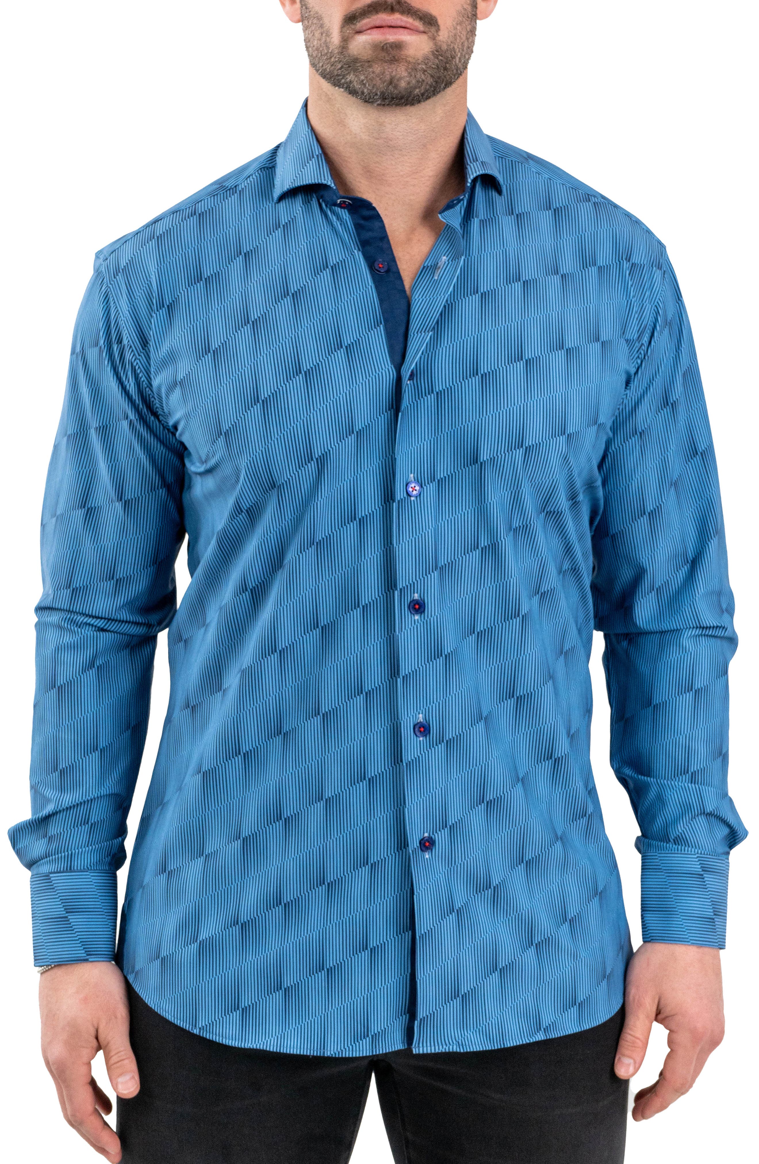 Einstein Stretch Optical Button-Up Shirt