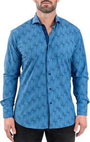 Maceoo Einstein Stretch Optical Button-Up Shirt