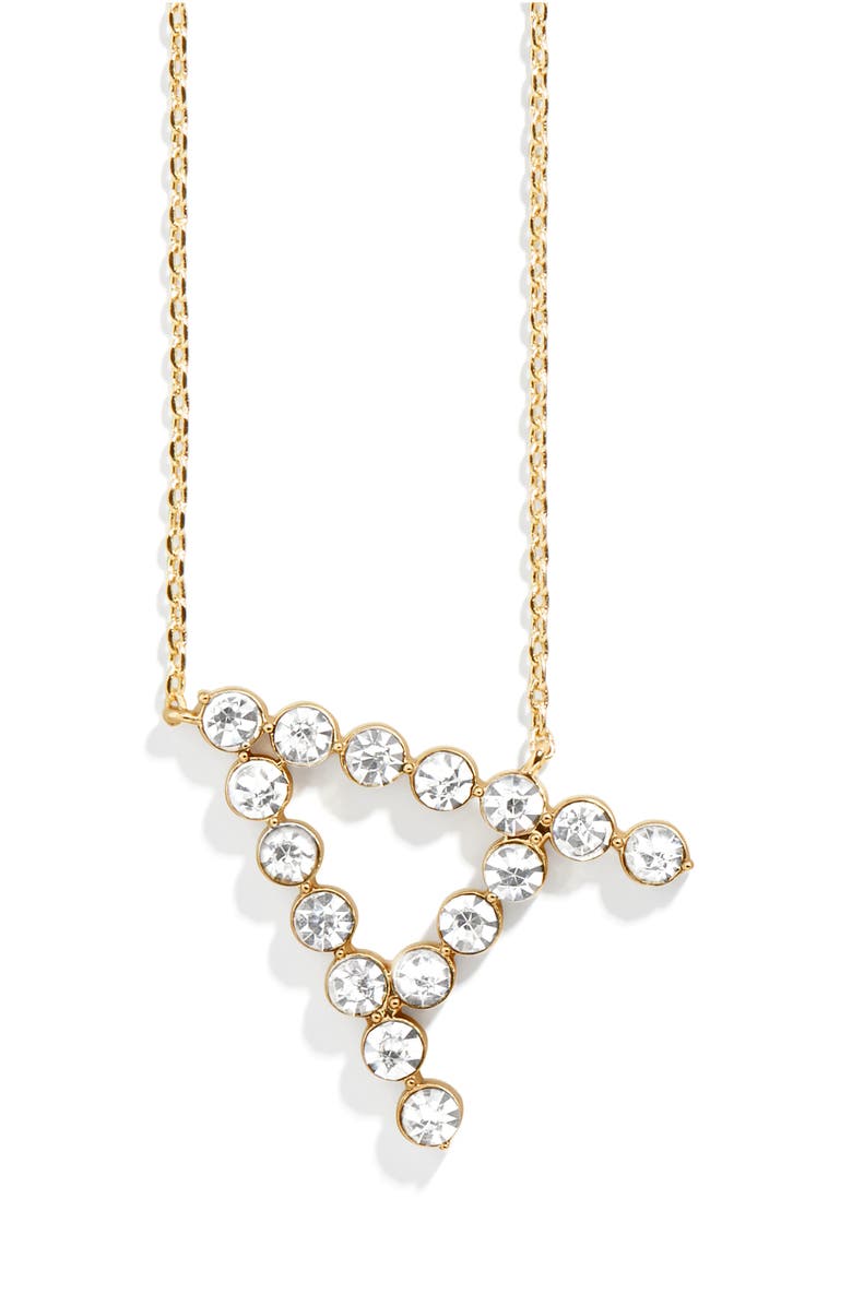 BaubleBar Crystal Initial Pendant Necklace, Main, color,