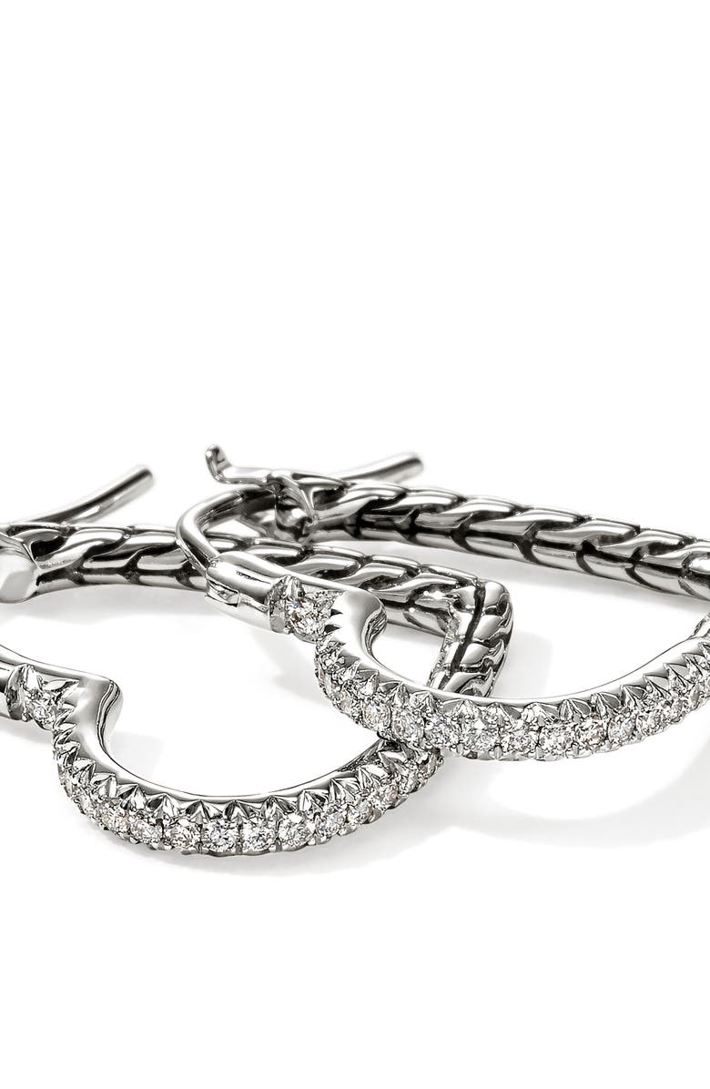 John Hardy Essentials Heart Pavé Hoop Earrings, Alternate, color, 