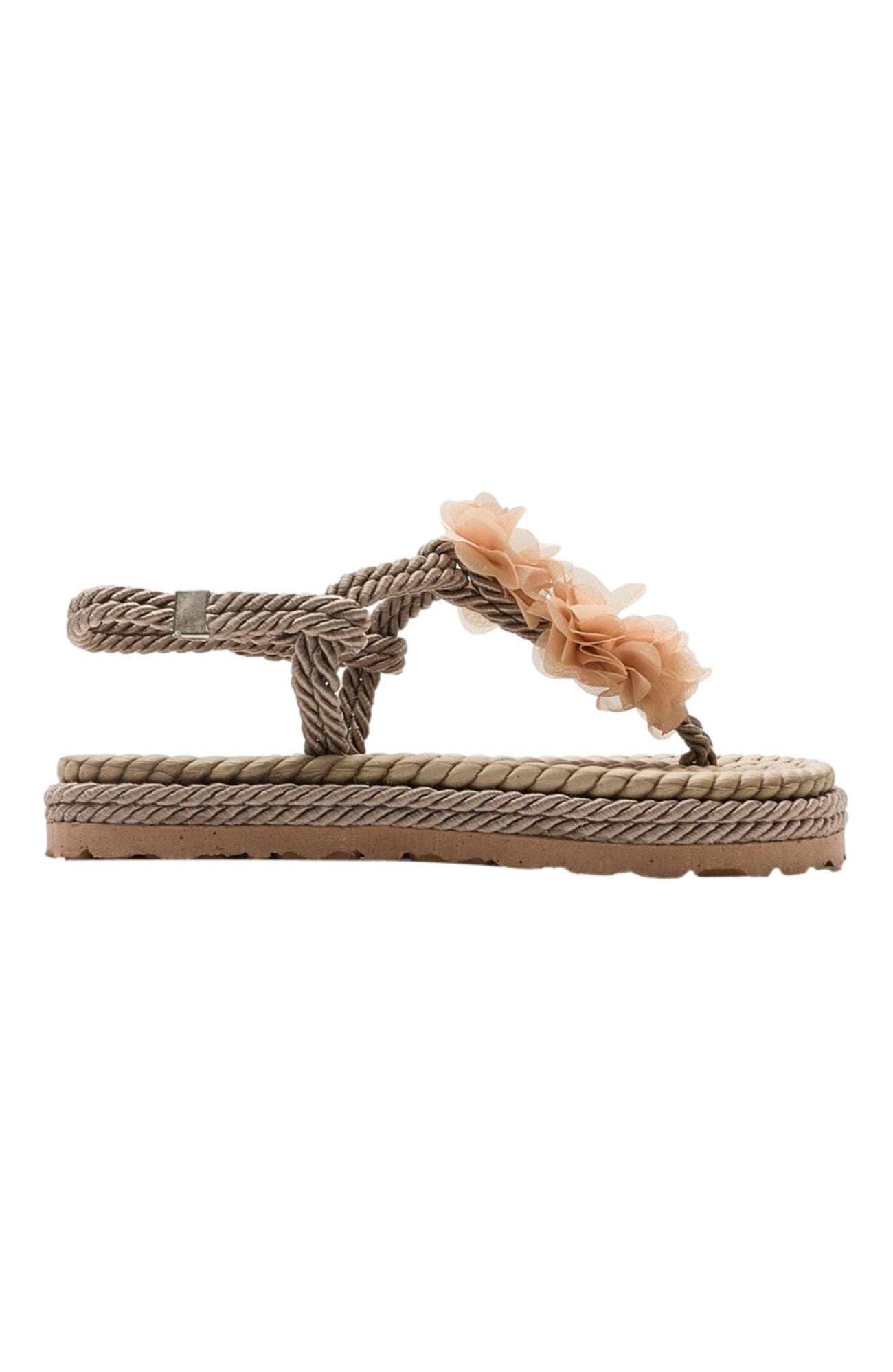 Prologue Shoes SANTRA Lace-Up Thong Sandals, Alternate, color, Dark Beige Faux Leather