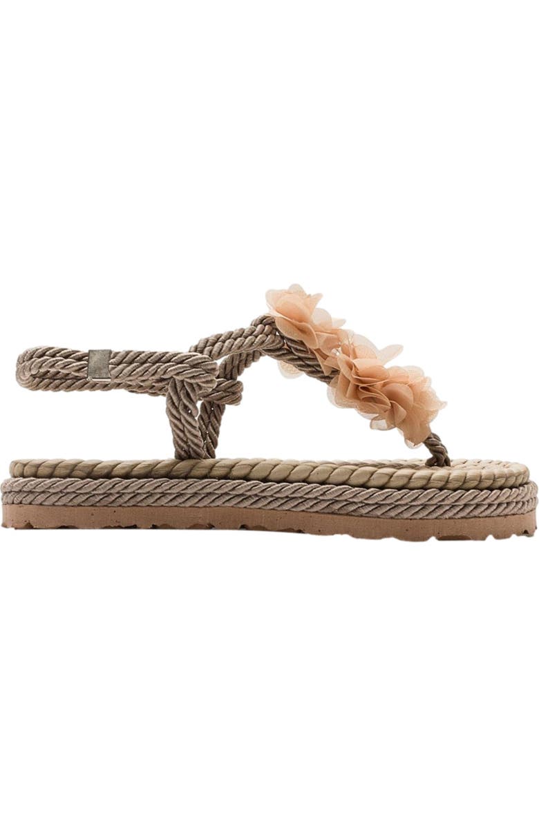 Prologue Shoes SANTRA Lace-Up Thong Sandals, Alternate, color, Dark Beige Faux Leather
