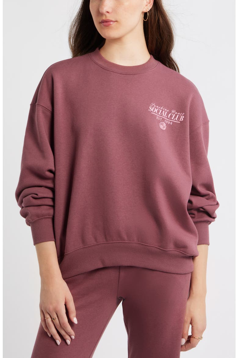 Graphic Sweatshirt, Alternate, color, BURGUNDY SOCIAL CLUB