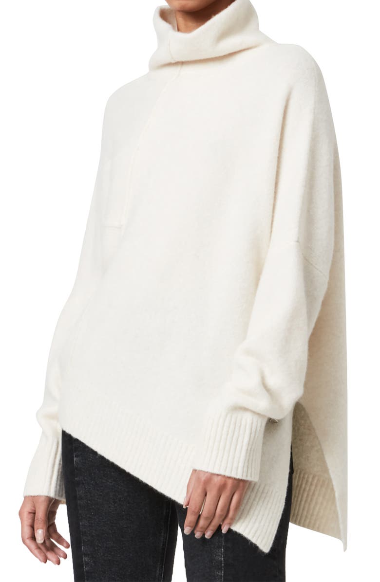 AllSaints Lock Roll Neck Wool Blend Sweater, Alternate, color, Alabaster White