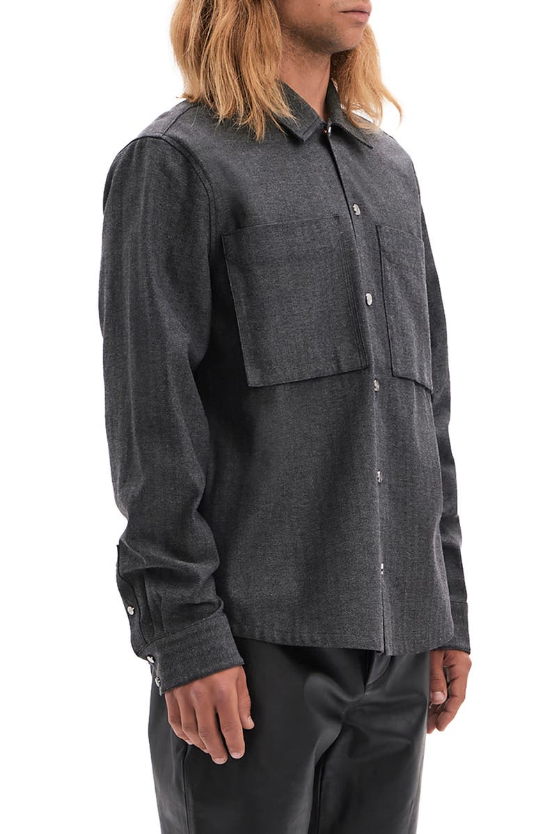 VAYDER Ferro Herringbone Snap-Up Cotton & Wool Blend Overshirt, Alternate, color,