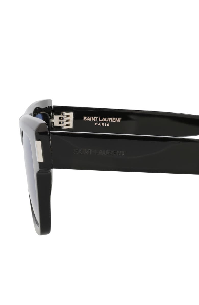 Saint Laurent 51mm Square Sunglasses, Alternate, color, Black Black Blue