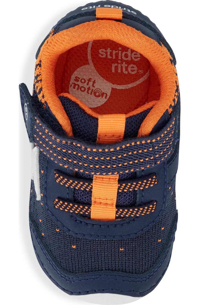 Stride Rite Soft Motion Zips Runner Sneaker, Alternate, color, Navy/ Orange
