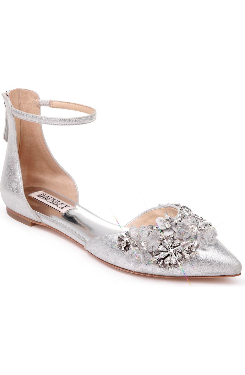 Badgley Mischka Collection Badgley Mischka Abby Ankle Strap Flat, Main, color,