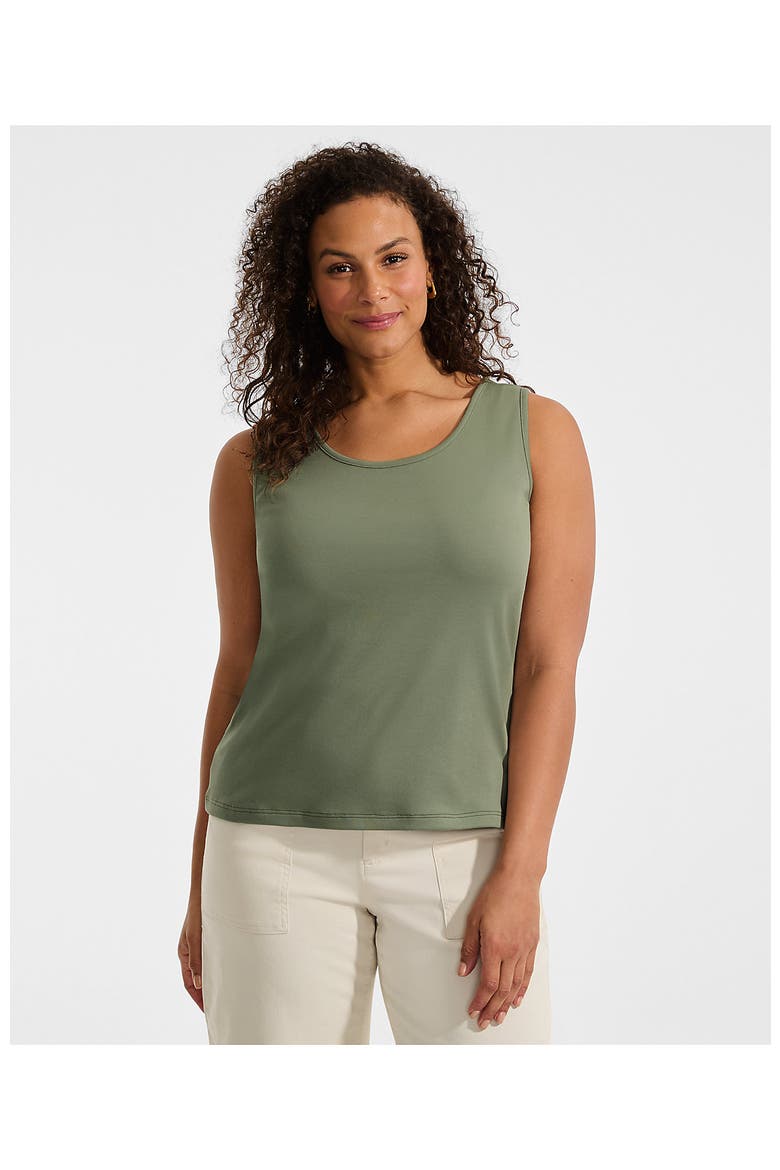 Cotton Tank Top, Alternate, color, Sage